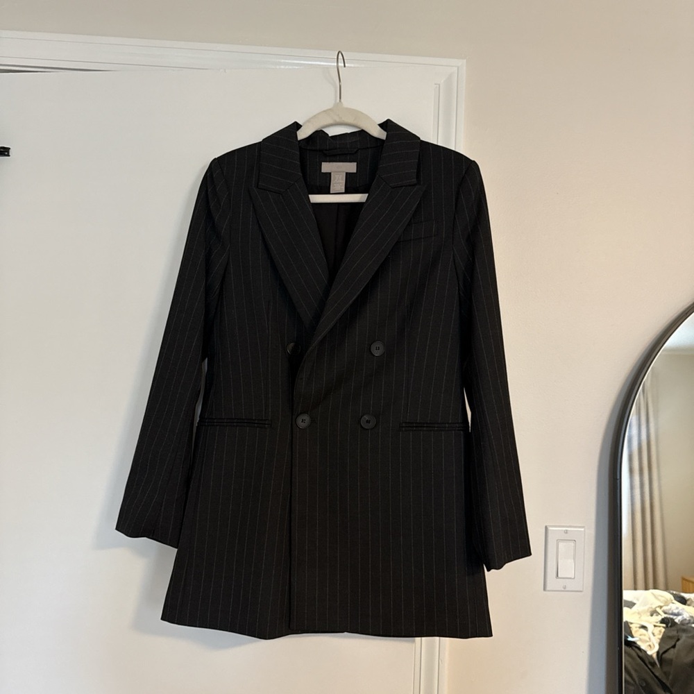 H&M Black Pinstripe Blazer
